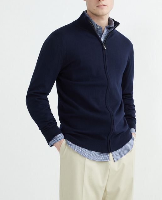 Imagen 0 de Cárdigan cremallera de algodón de hombre