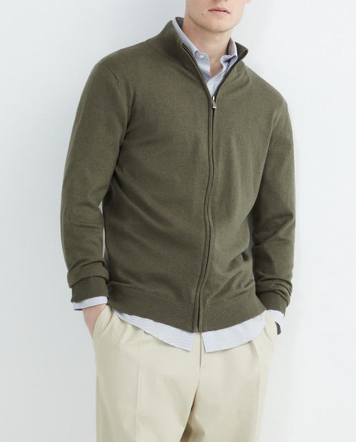 Imagen 0 de Cárdigan cremallera de algodón de hombre