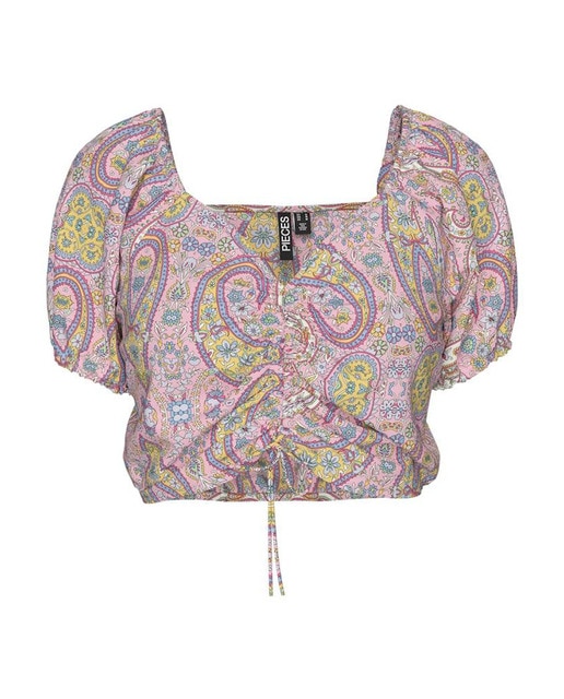 Imagen 0 de Top de manga corta y fruncido de mujer