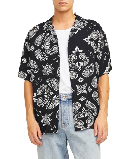 Imagen 0 de Camisa de mangas cortas con estampado y cierre mediante botones para hombre