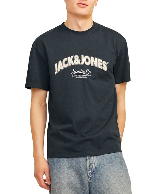 Imagen 0 de Camiseta manga corta con cuellom redondo y print frontal para hombre