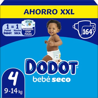 Bebé-Seco pañales de 9 a 14 kg talla 4 caja 164 unidades - Dodot