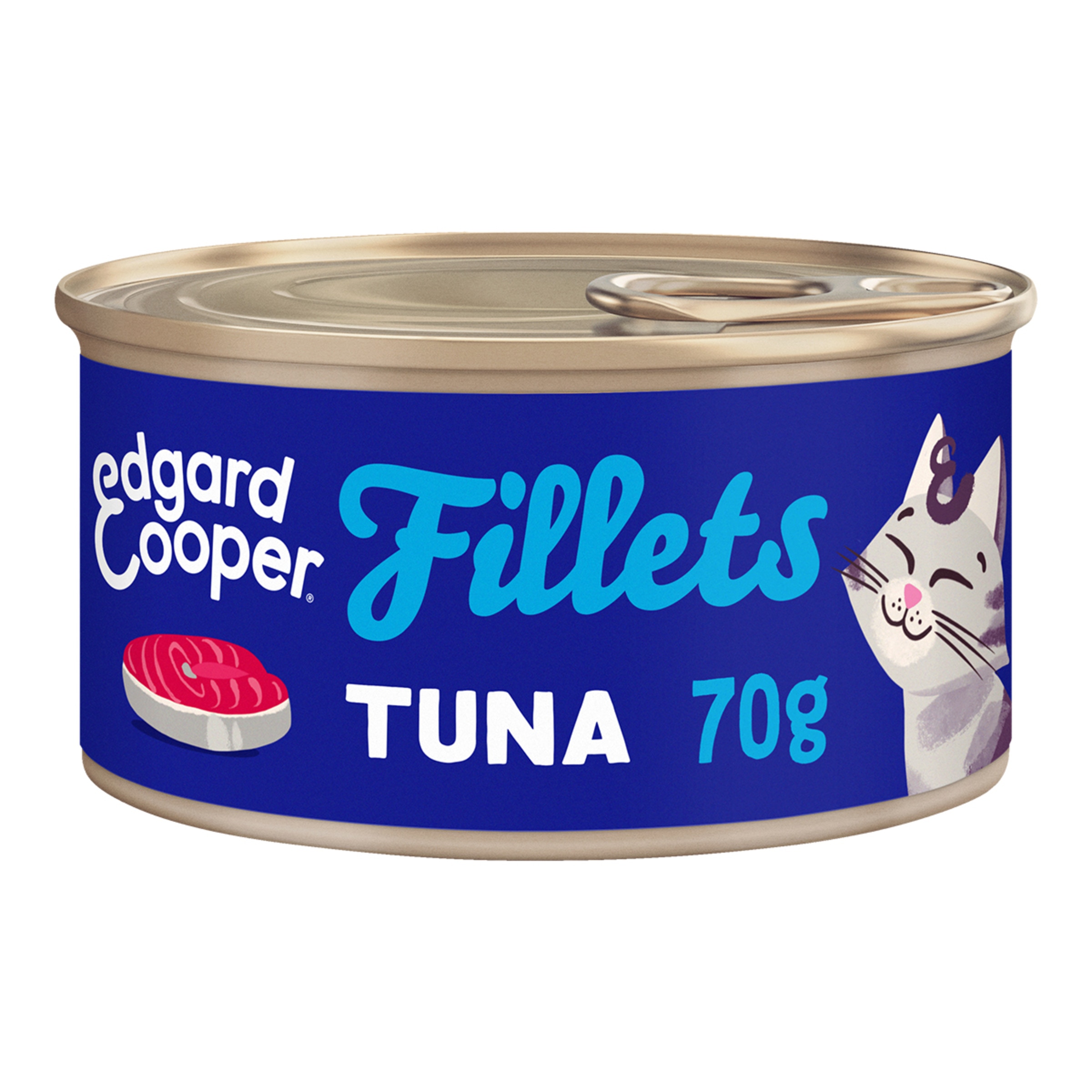Comida húmeda para gatos Adultos Edgard & Cooper filetes atún 70g 1