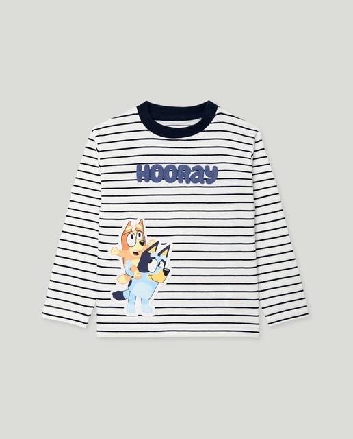 Imagem 0 de Camisola de Bebé com Manga Comprida e Estampado Bluey às Riscas