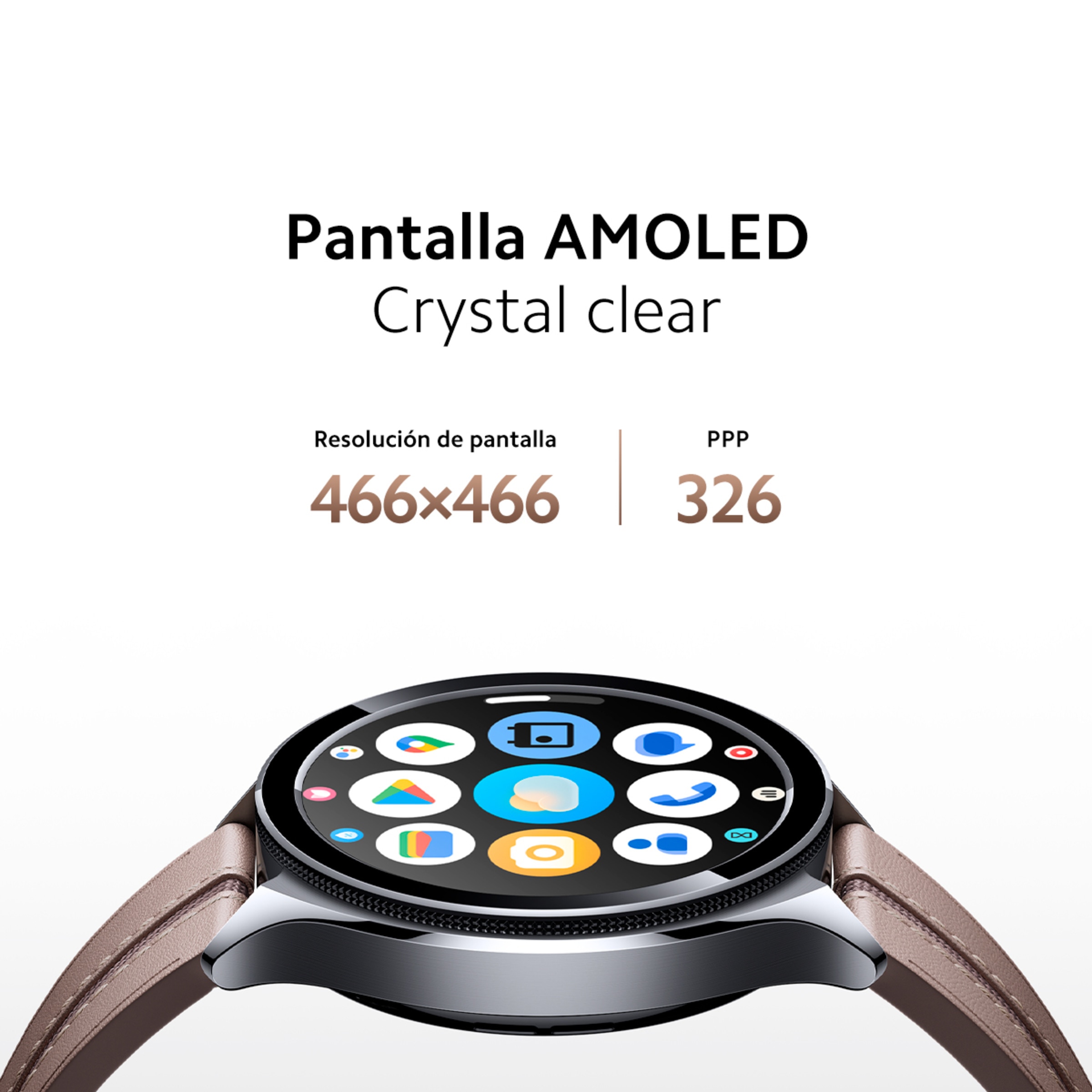 Smartwatch Xiaomi Watch 2 Pro 4G LTE Prateado com Bracelete em Pele - Castanho Prata-4