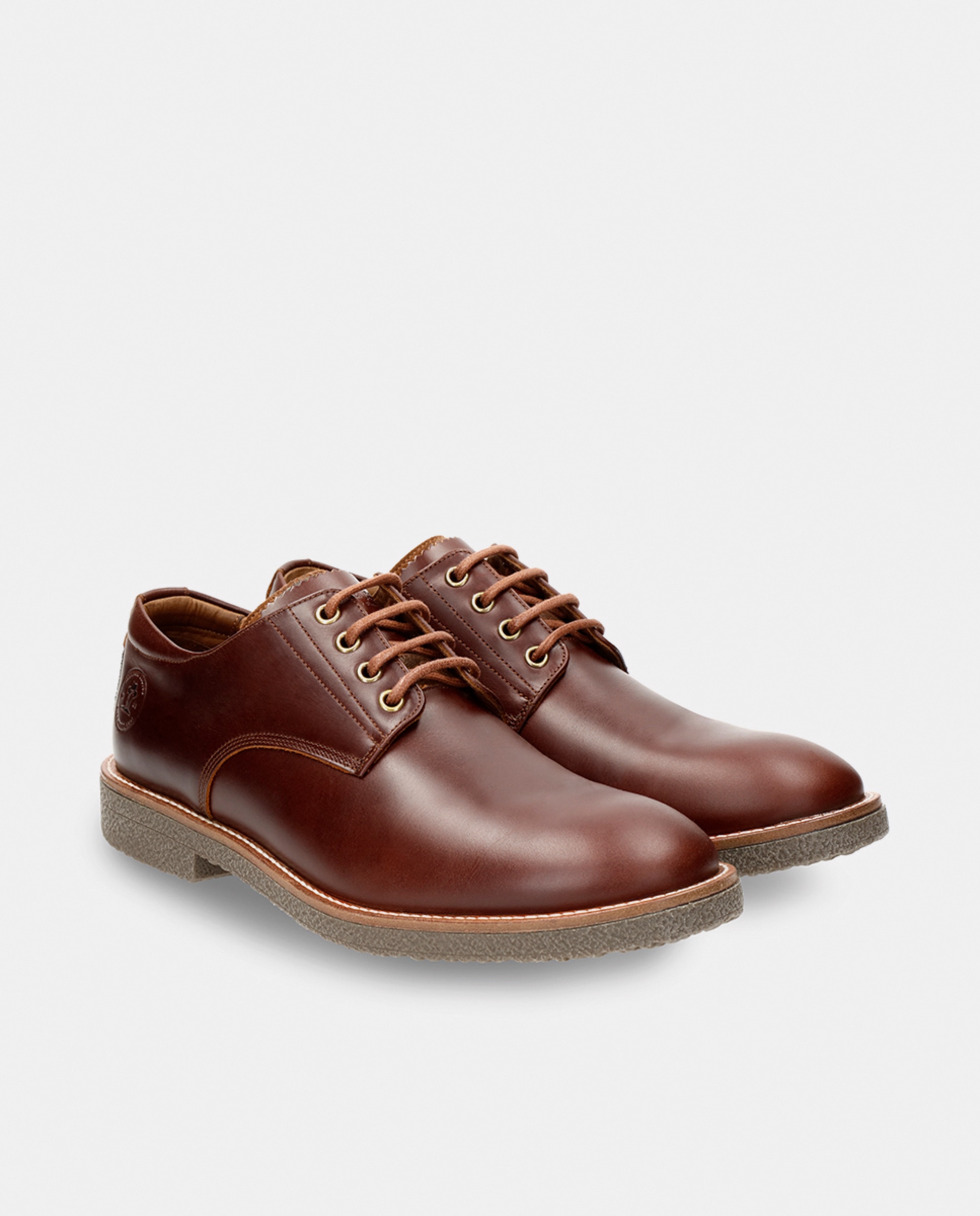 Sapatos de Atacadores em Pele com Forro em Pele Couro-3