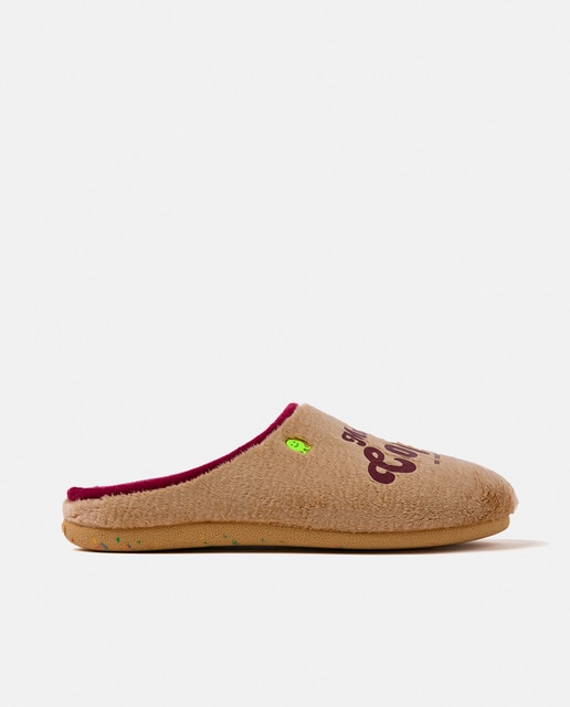 Imagem 0 de Pantufas de Pelo com Desenho e Frase