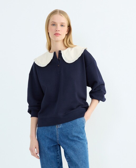 Imagen 0 de Sudadera mujer con cuellos