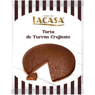 torta de turrón de chocolate crujiente estuche 125 g - Lacasa