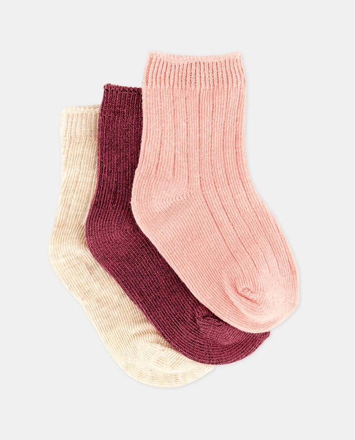 Imagen 0 de Pack de 3 calcetines de bebé de canalé