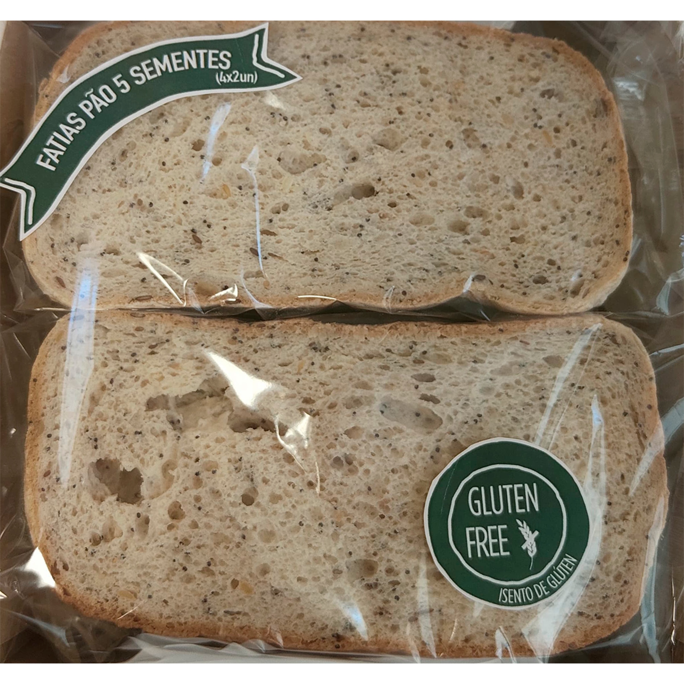 Pão Fatiado 5 Sementes sem Glúten embalagem 340 g