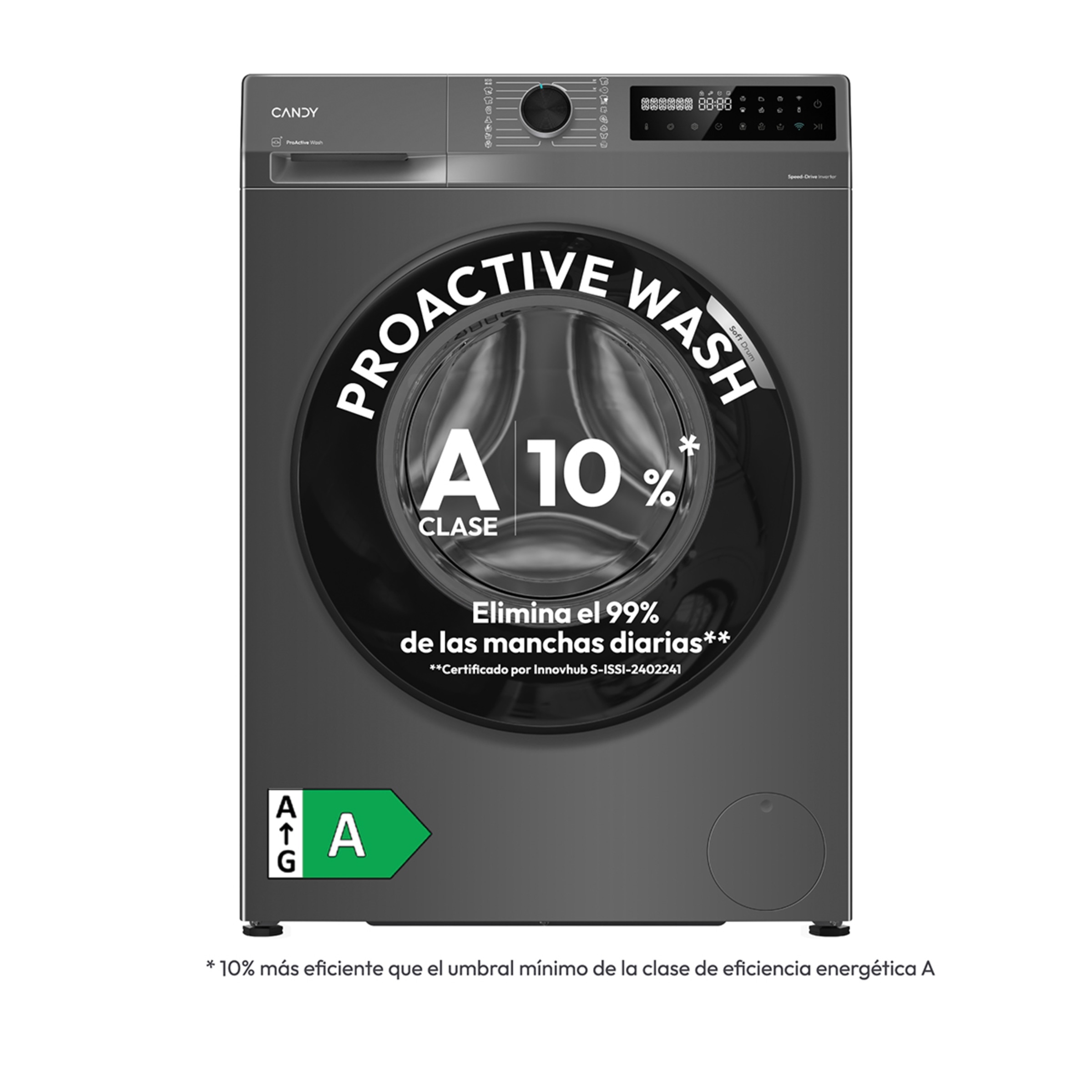 Lavadora Candy 8 kg / 1.400 rpm Prowash 500 - BR 48B6G-S Antracita-2