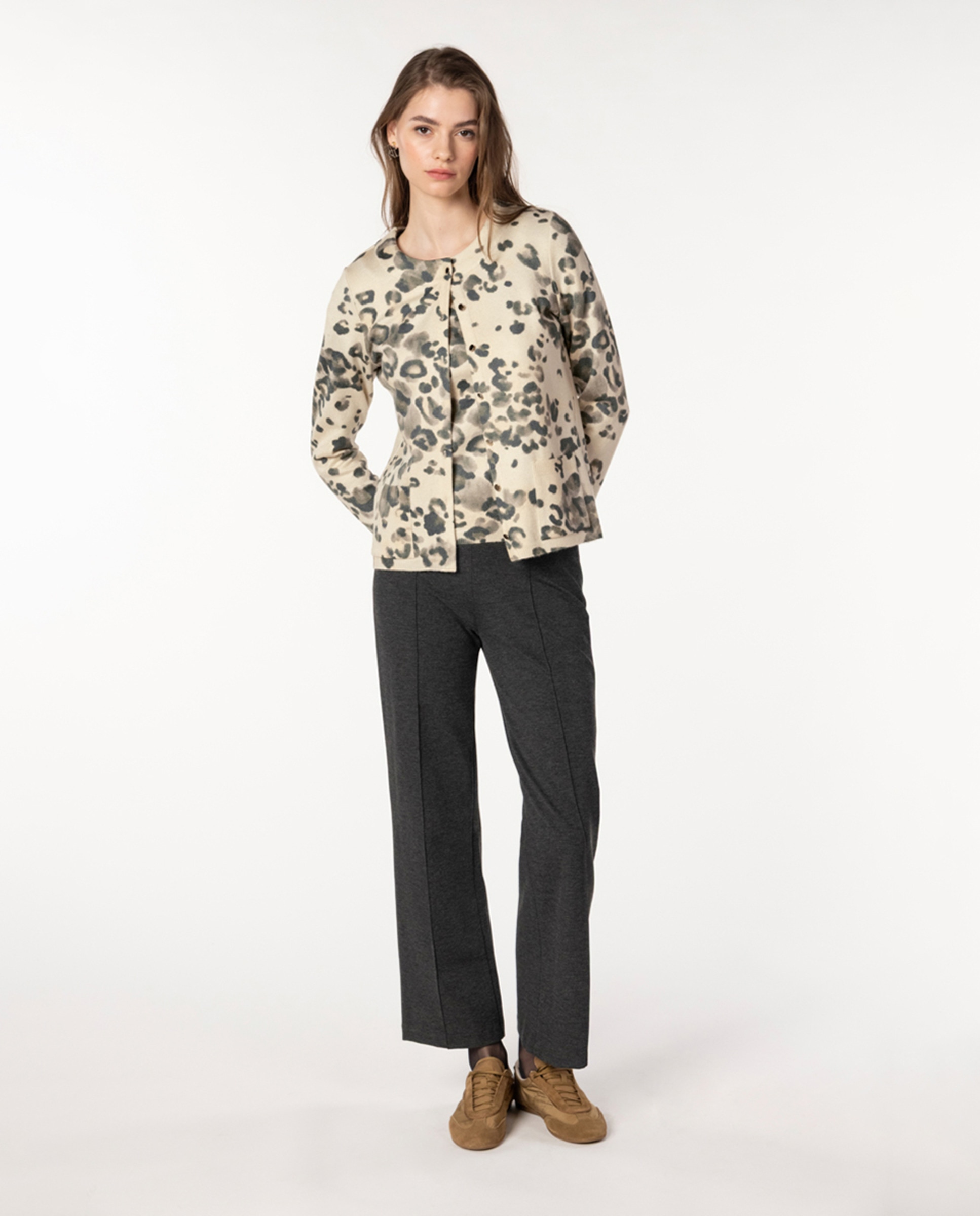 Conjunto de Malha com Animal Print Verde-8