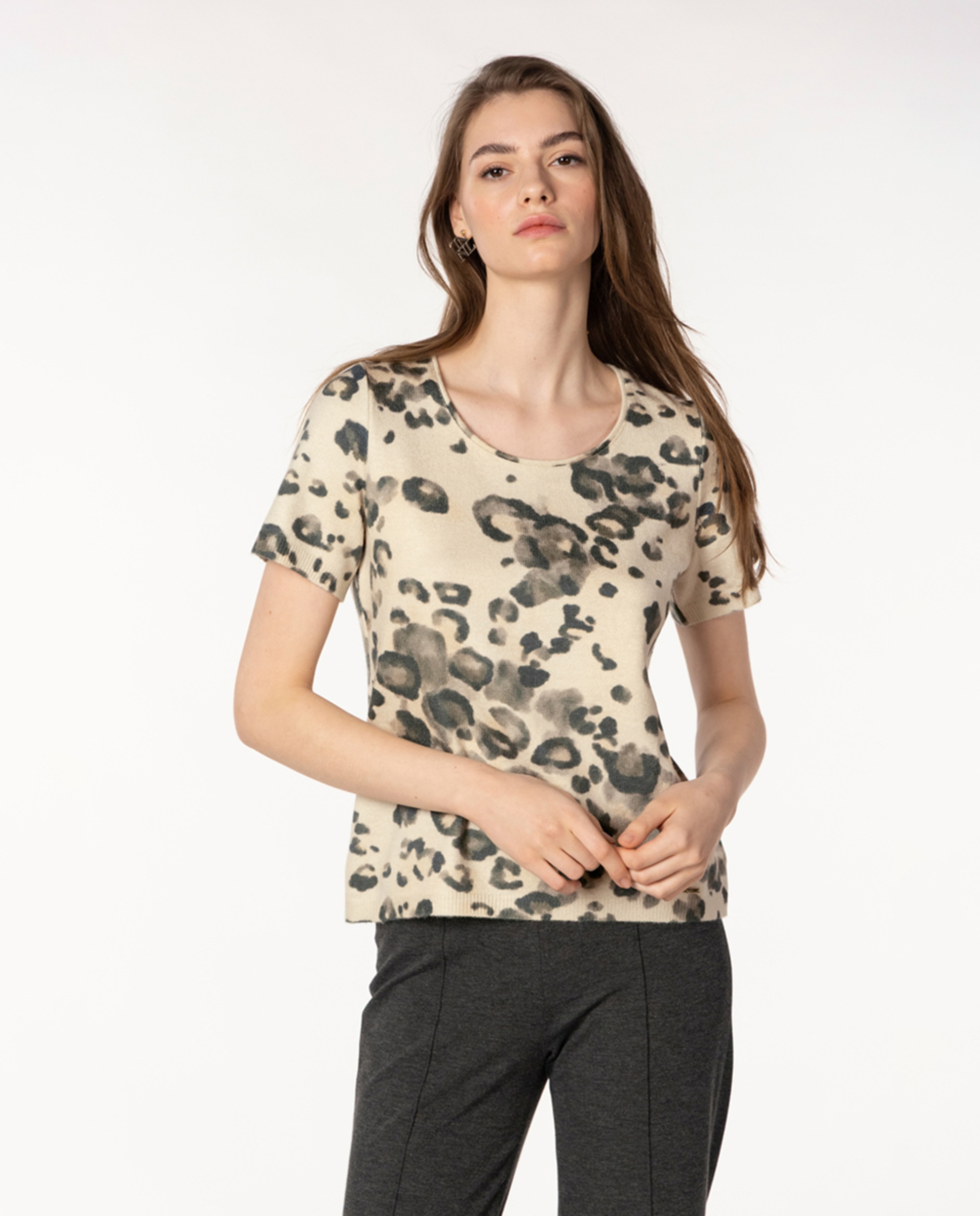 Conjunto de Malha com Animal Print Verde-4