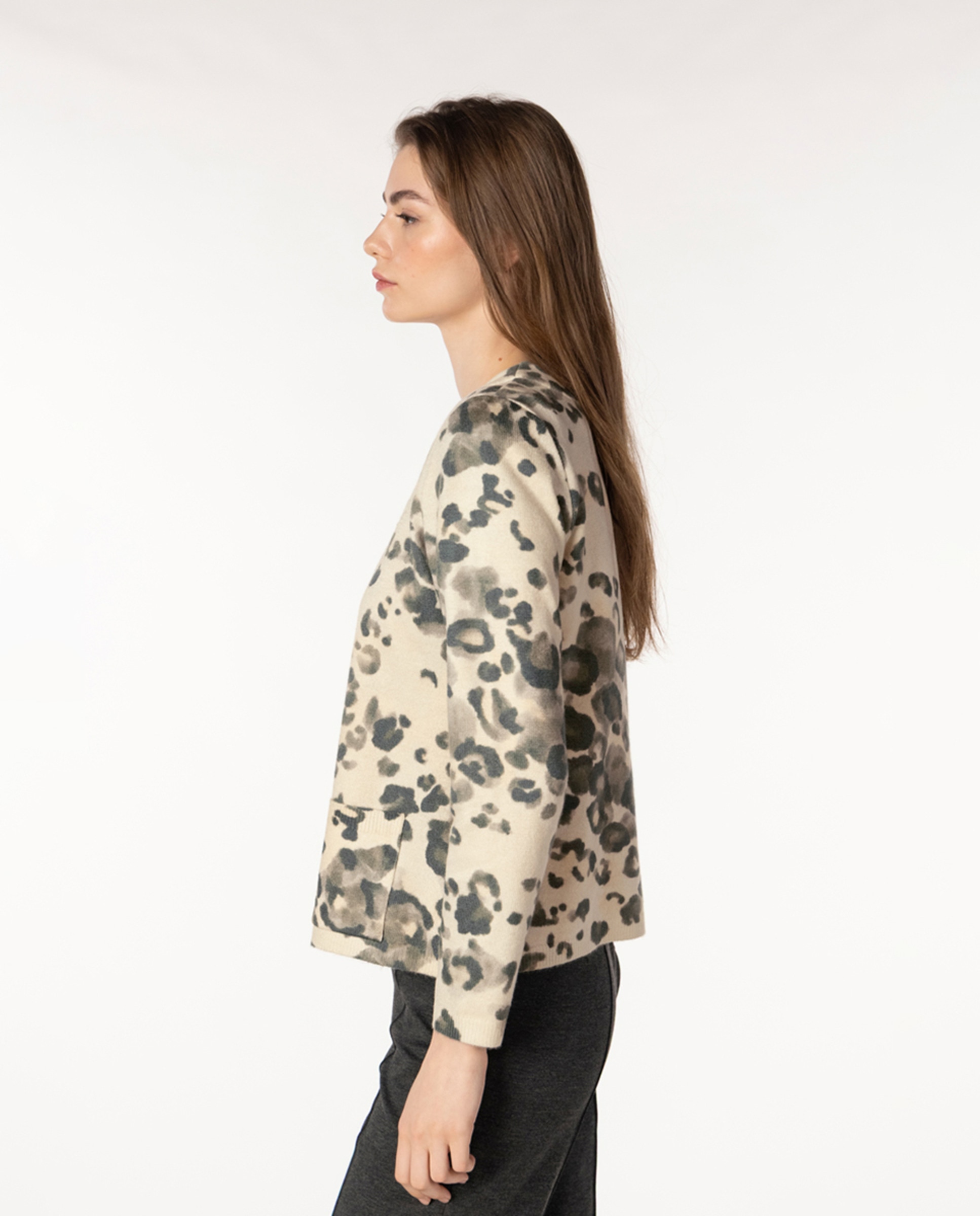 Conjunto de Malha com Animal Print Verde-3
