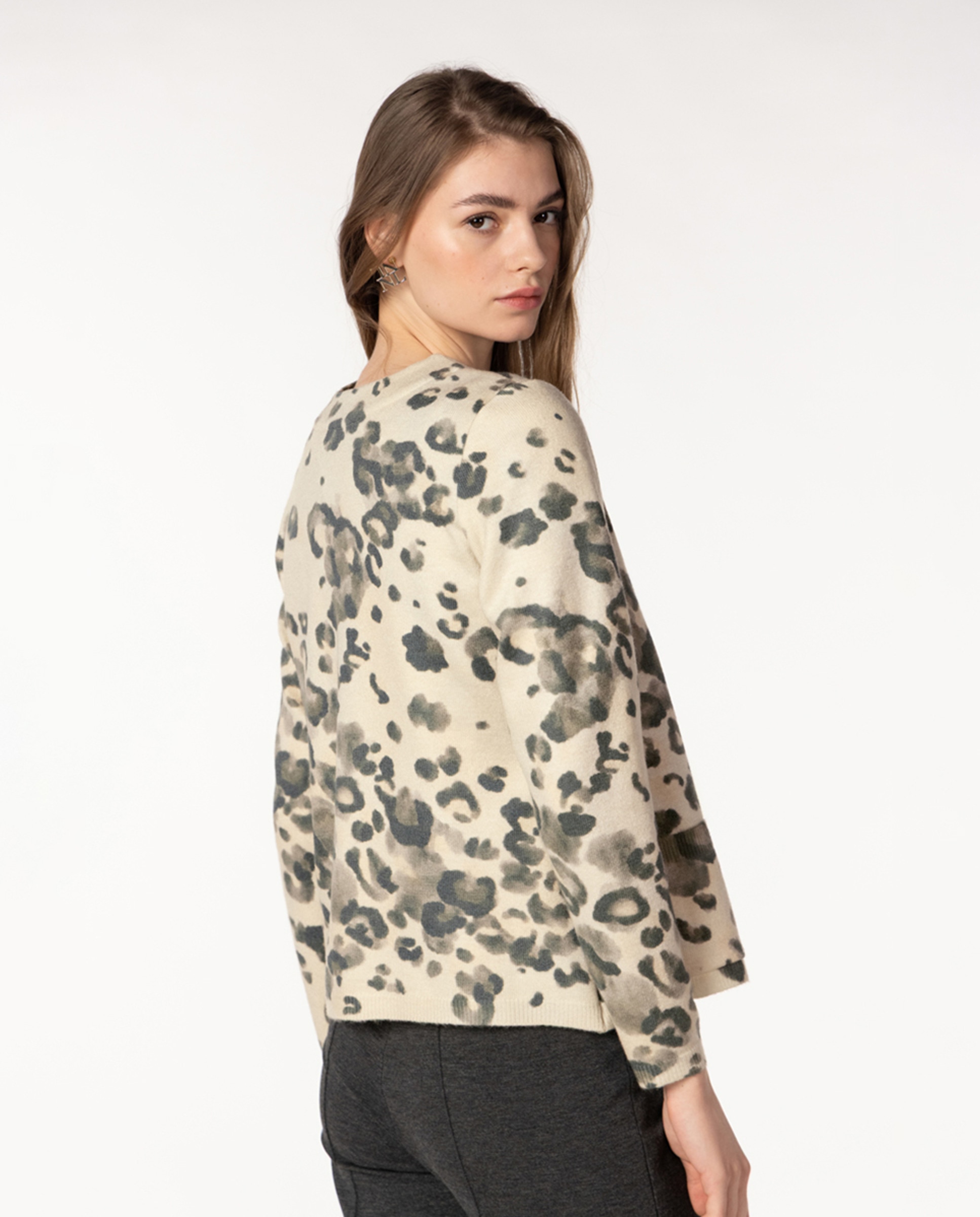 Conjunto de Malha com Animal Print Verde-2