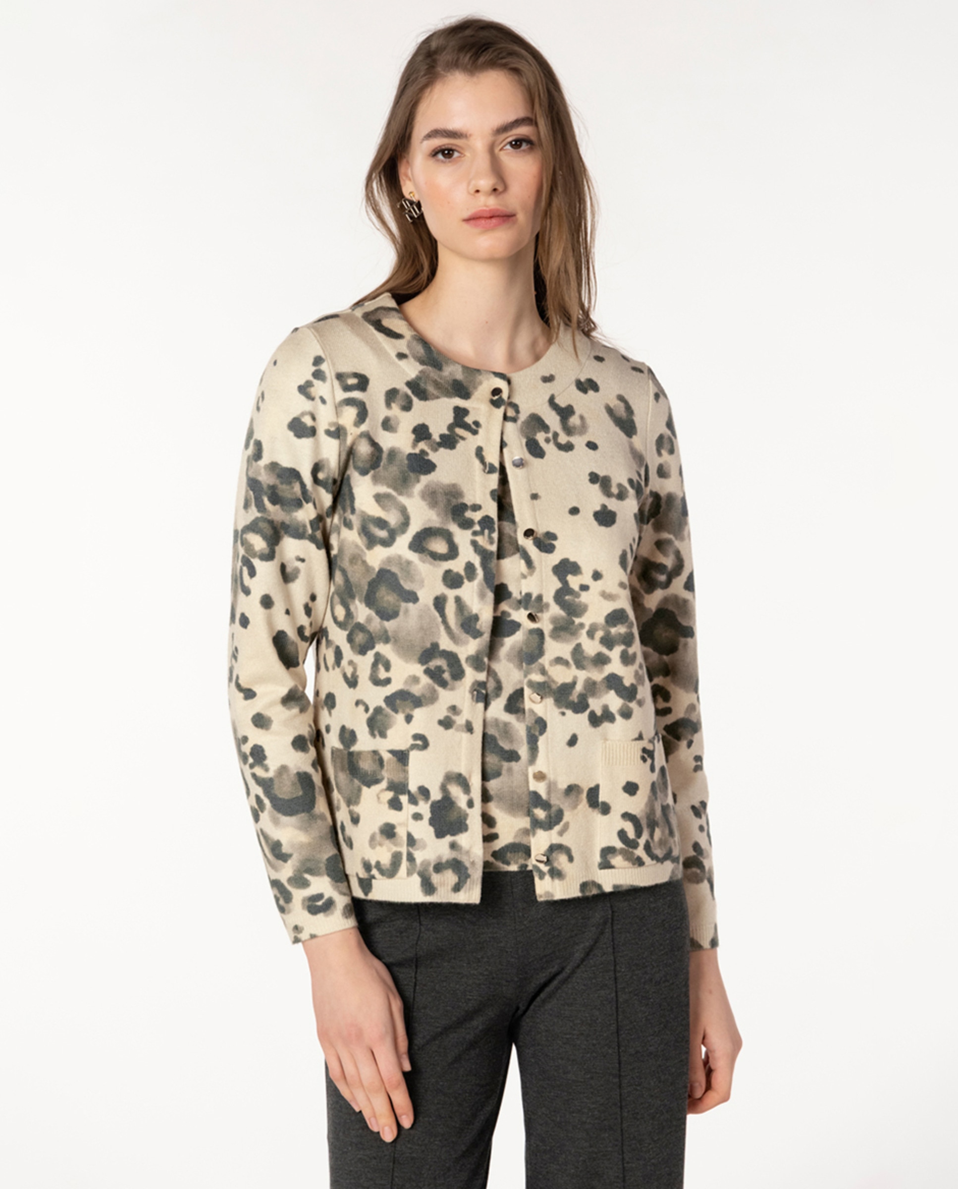 Conjunto de Malha com Animal Print Verde-1