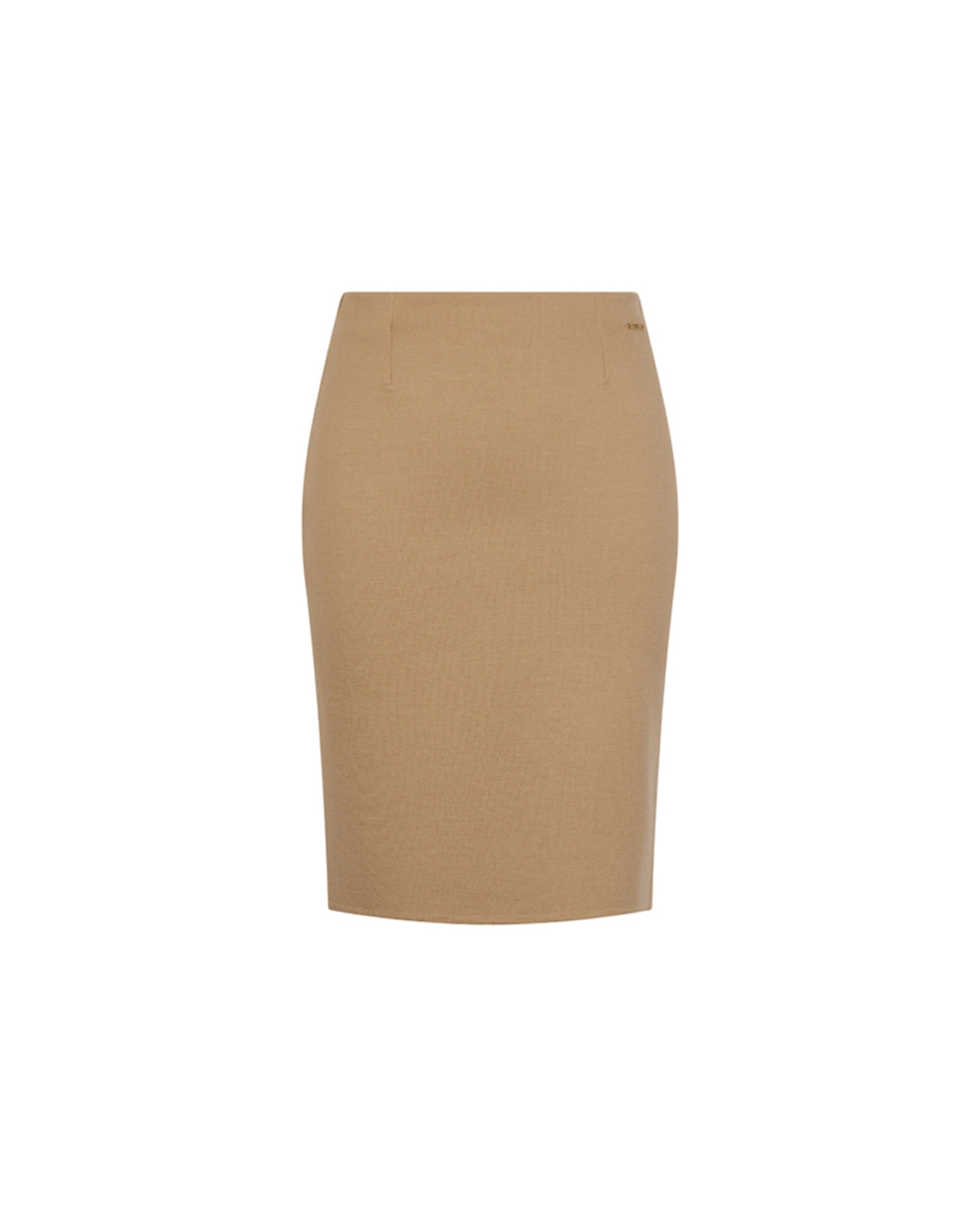 Saia-Lápis de Malha Milano com Cós Elástico Creme-5