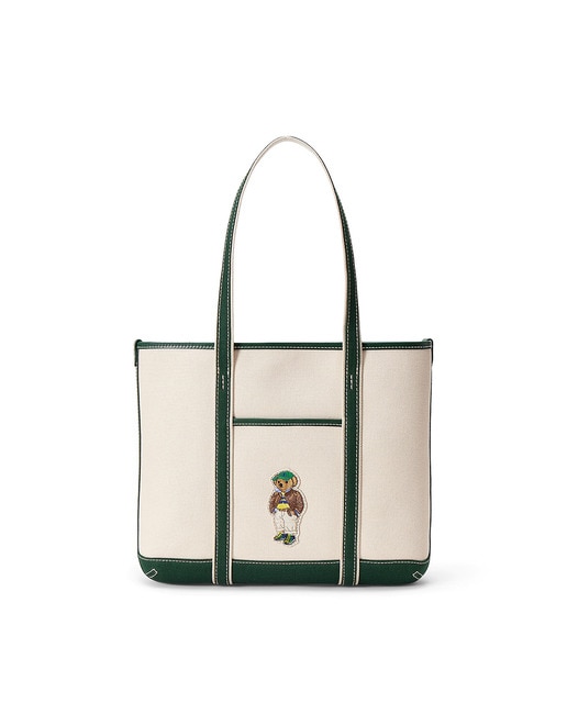 Imagem 0 de Mala de Ombro Tipo Tote de Lona Fina com Polo Bear