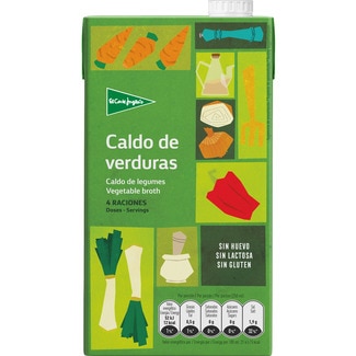 caldo de verduras con aceite de oliva virgen extra sin gluten envase 1 l - El Corte Ingles