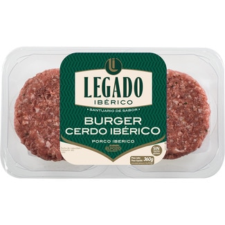 burger meat de cerdo ibérico sin gluten y sin lactosa 4 unidades bandeja 360 g - Legado Iberico