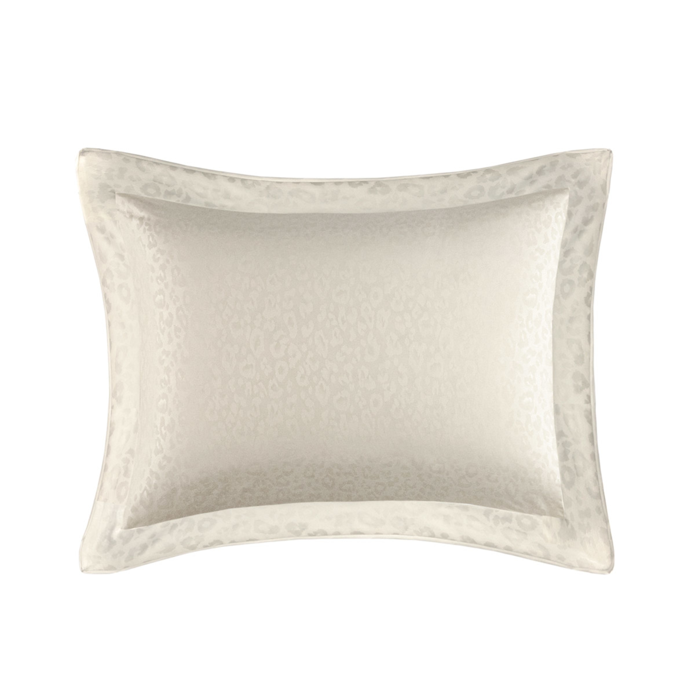 Funda de almohada algodón orgánico satén Leopard Yves Delorme Leche-1