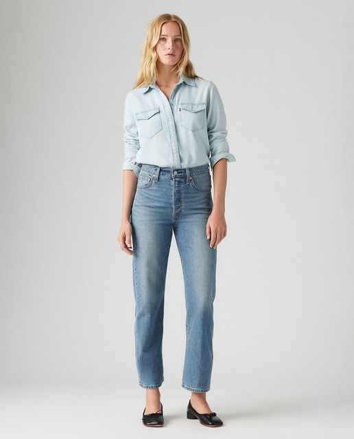 Imagem 0 de Jeans Straight Ribcage™ Straight Ankle de Cintura Subida