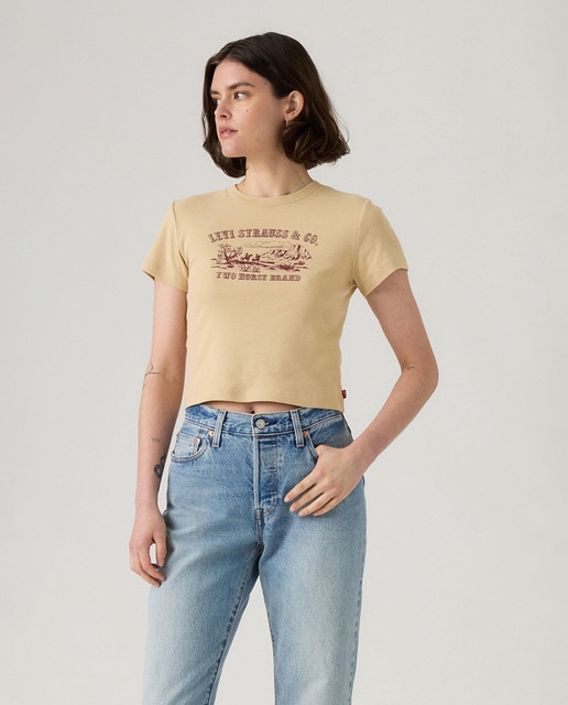 Imagem 0 de T-shirt Cropped com Manga Curta e Decote Redondo