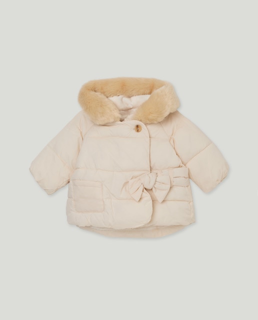 Imagen 0 de Parka nylon con lazo superior y bolsillo de bebé niña