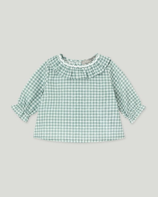 Imagem 0 de Camisa Vichy de Bebé com Gola e Manga Comprida