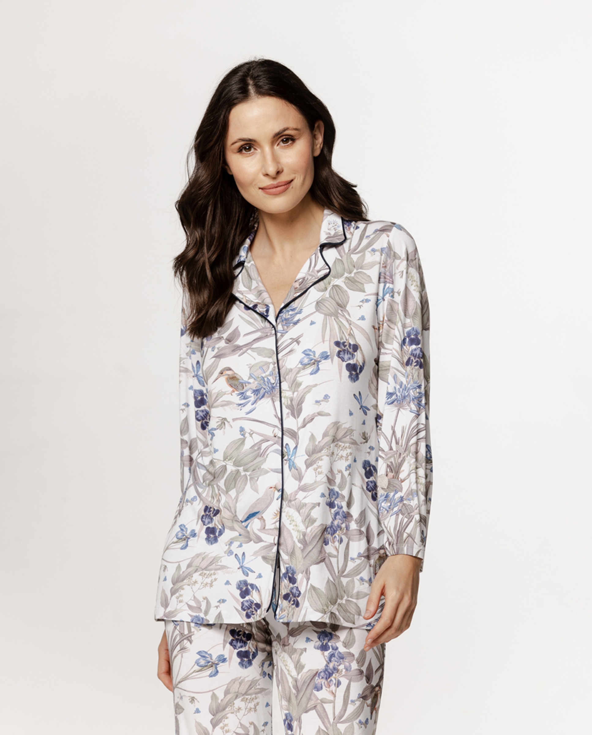 Pijama de Micro Modal com Estampado Azul-claro-2