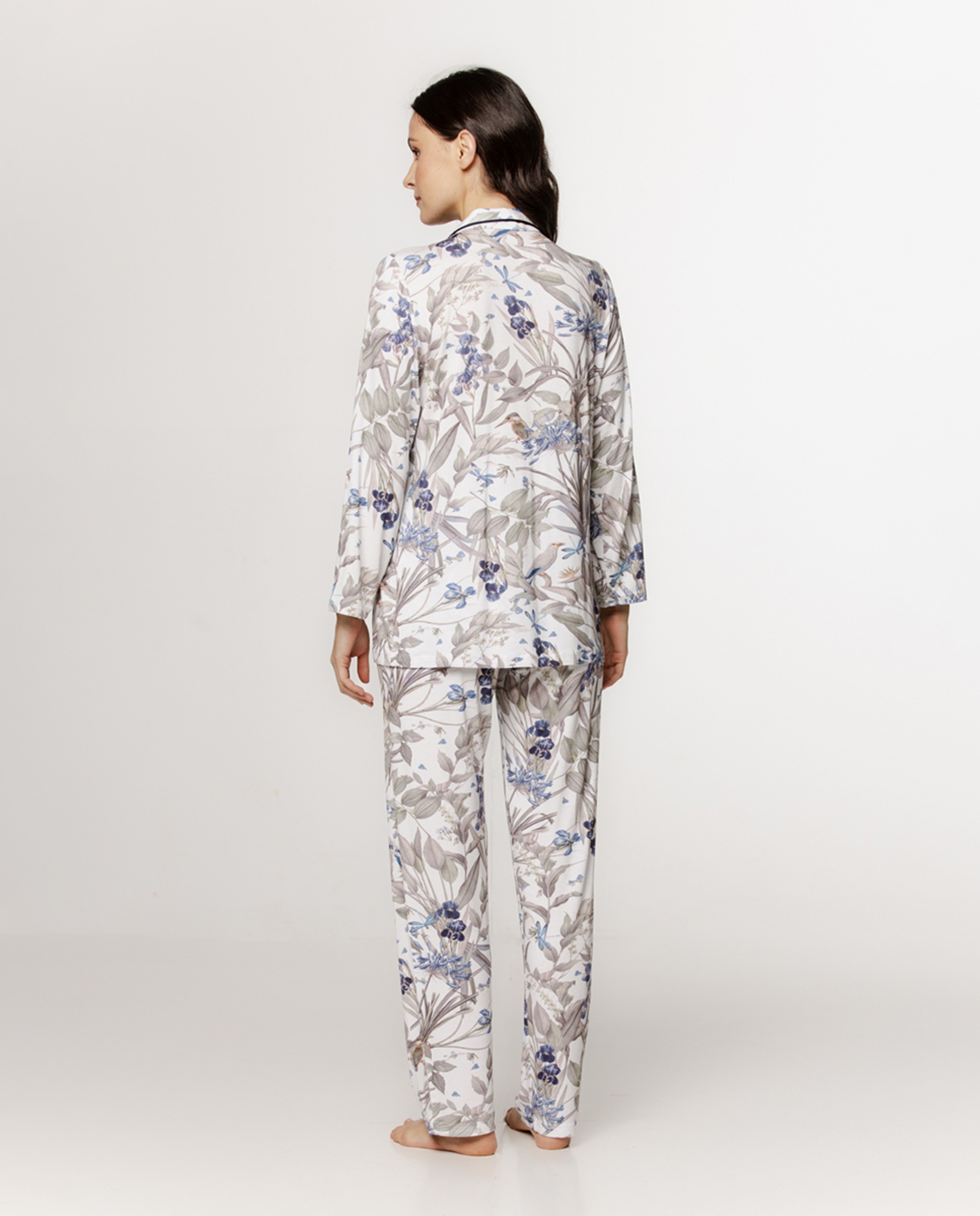 Pijama de Micro Modal com Estampado Azul-claro-3