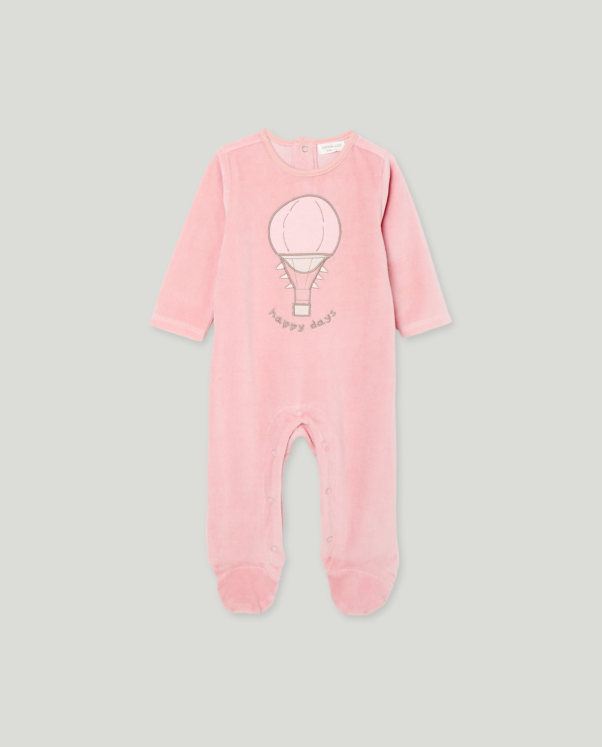 Babygrow Comprido de Bebé com Estampado de Fantasia Rosa-1