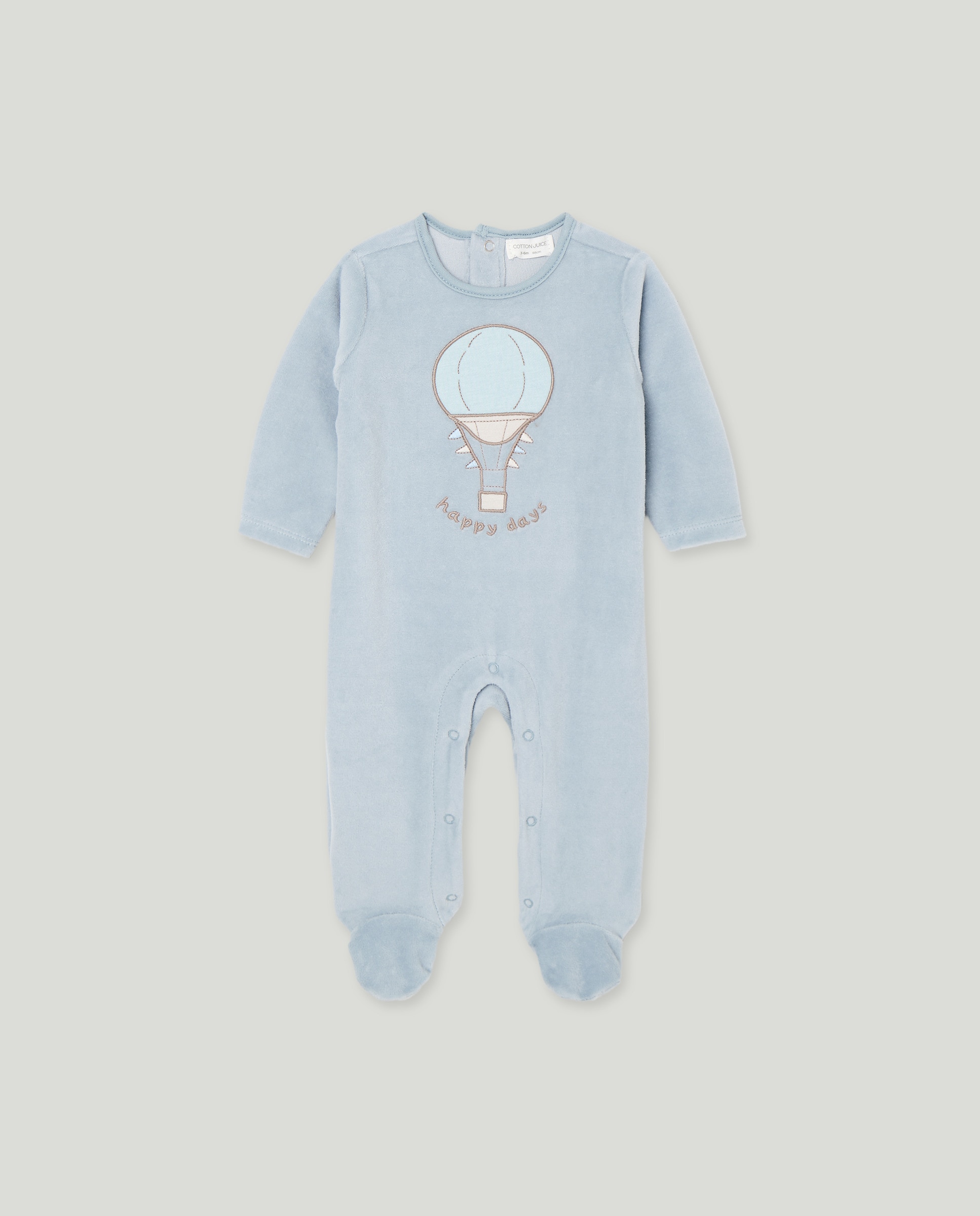 Babygrow Comprido de Bebé com Estampado de Fantasia Azul-1
