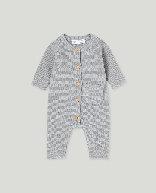 Imagem 0 de Babygrow Comprido Liso de Tricot de Bebé