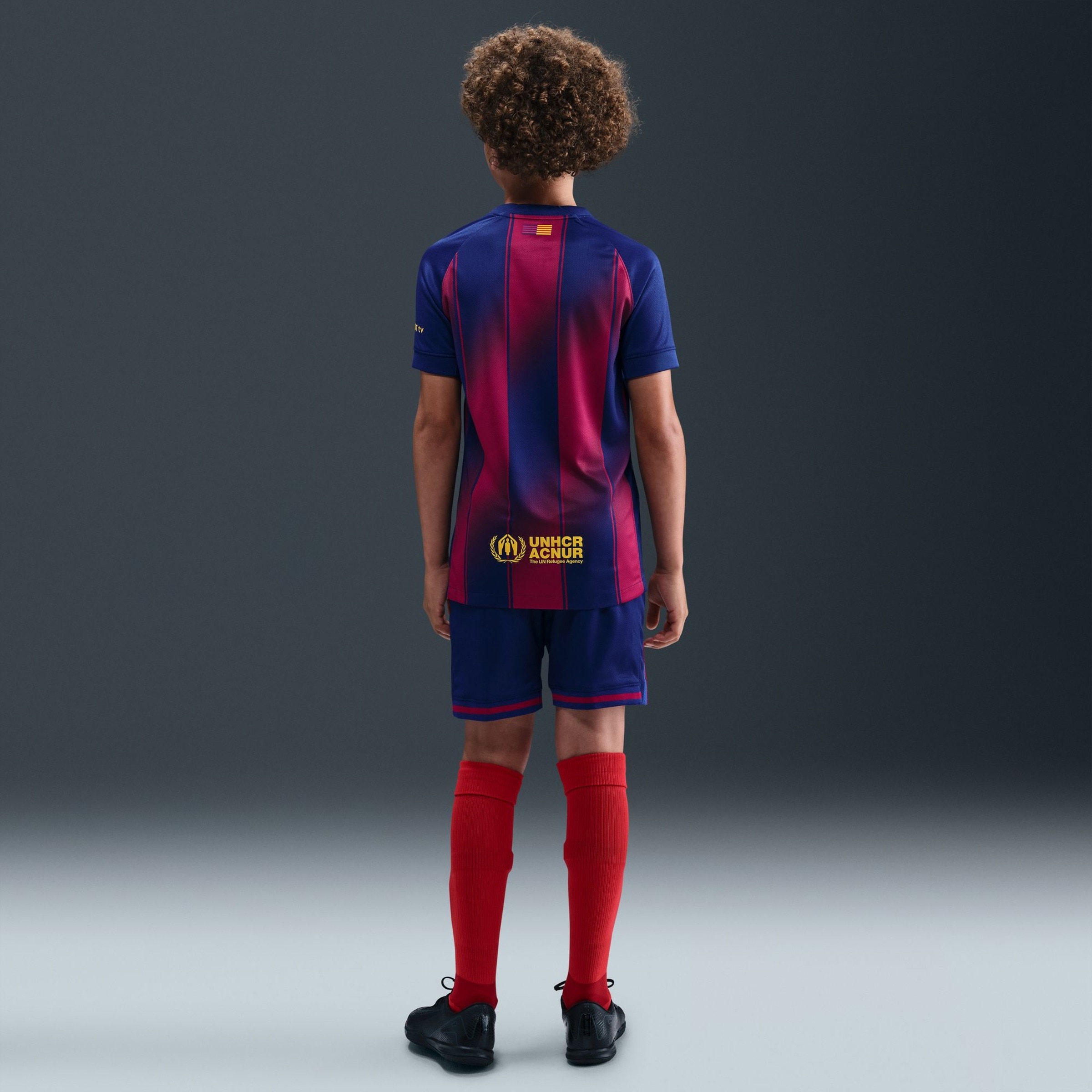 T-shirt de Criança 1.º Equipamento FC Barcelona 2025-2026 Stadium Azul / Grená-2