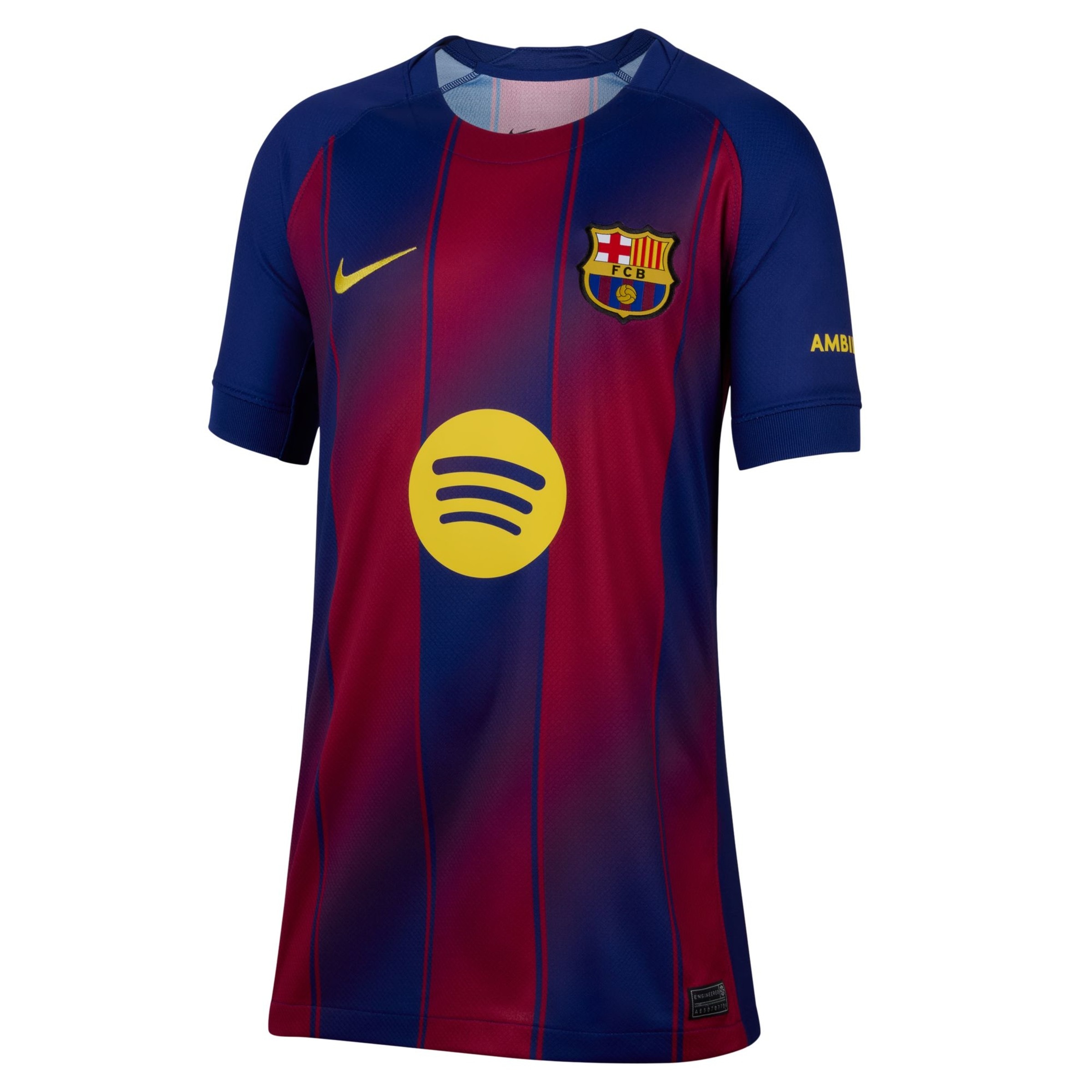 T-shirt de Criança 1.º Equipamento FC Barcelona 2025-2026 Stadium Azul / Grená-7
