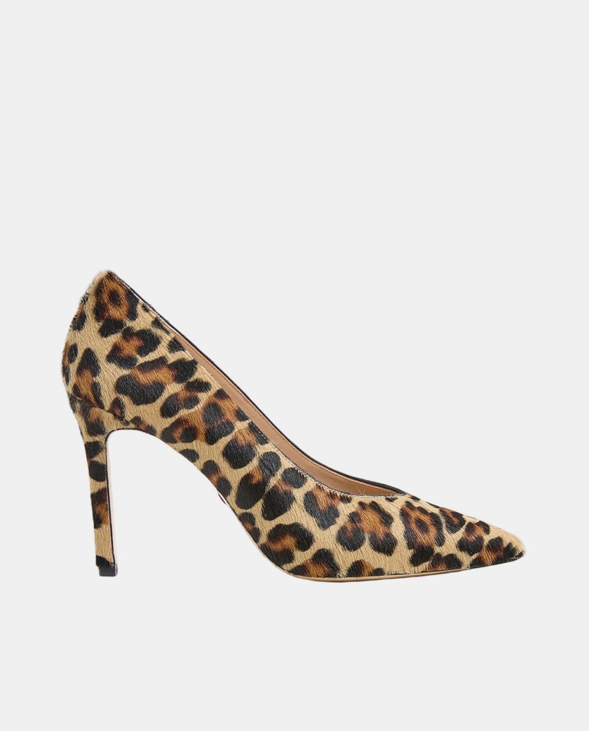 Sapatos de Salto com Corte em Bico, Pelo e Animal Print Multicolor-1