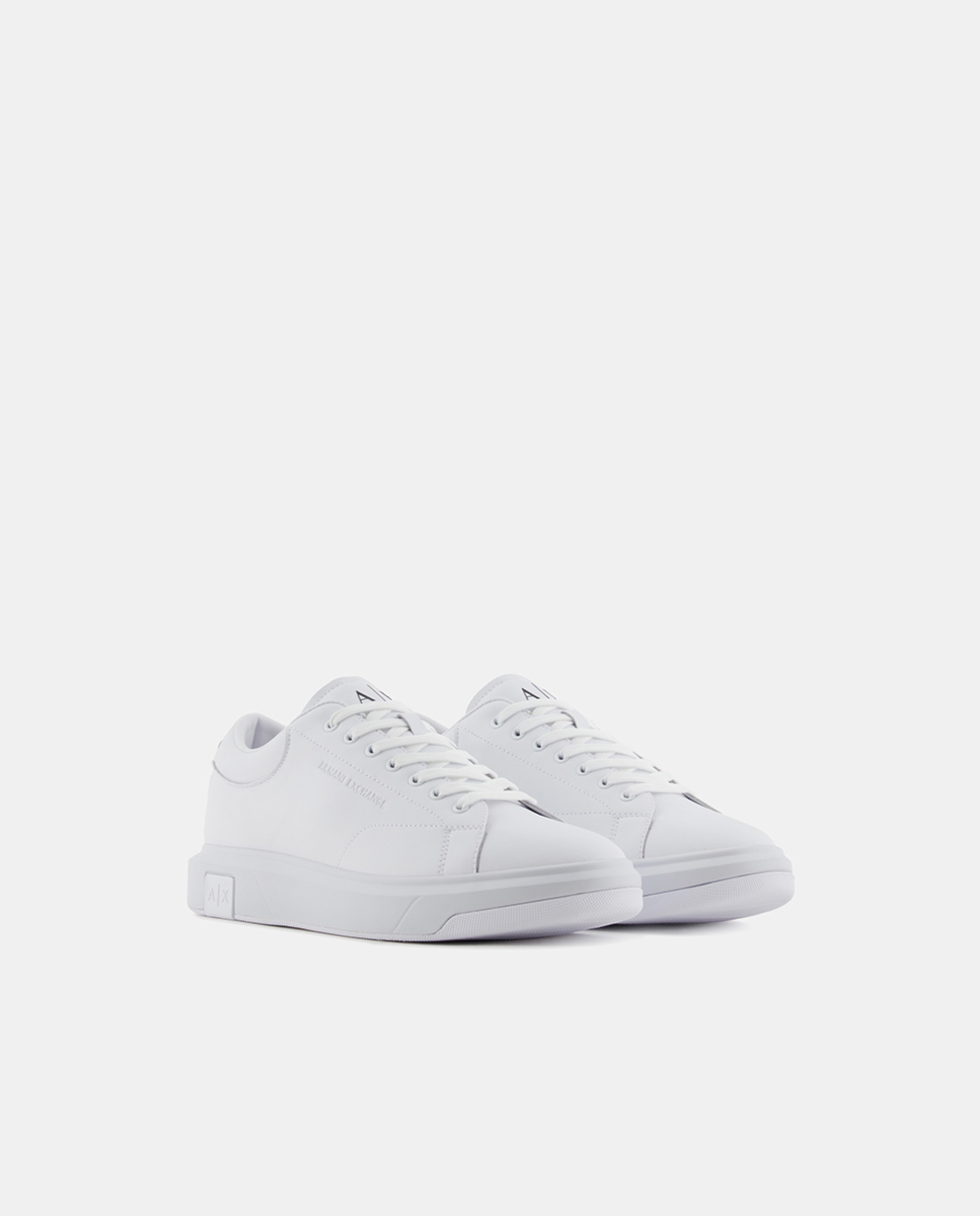 Sapatilhas Estilo Casual Lisas com Logótipo na Sola Branco-2