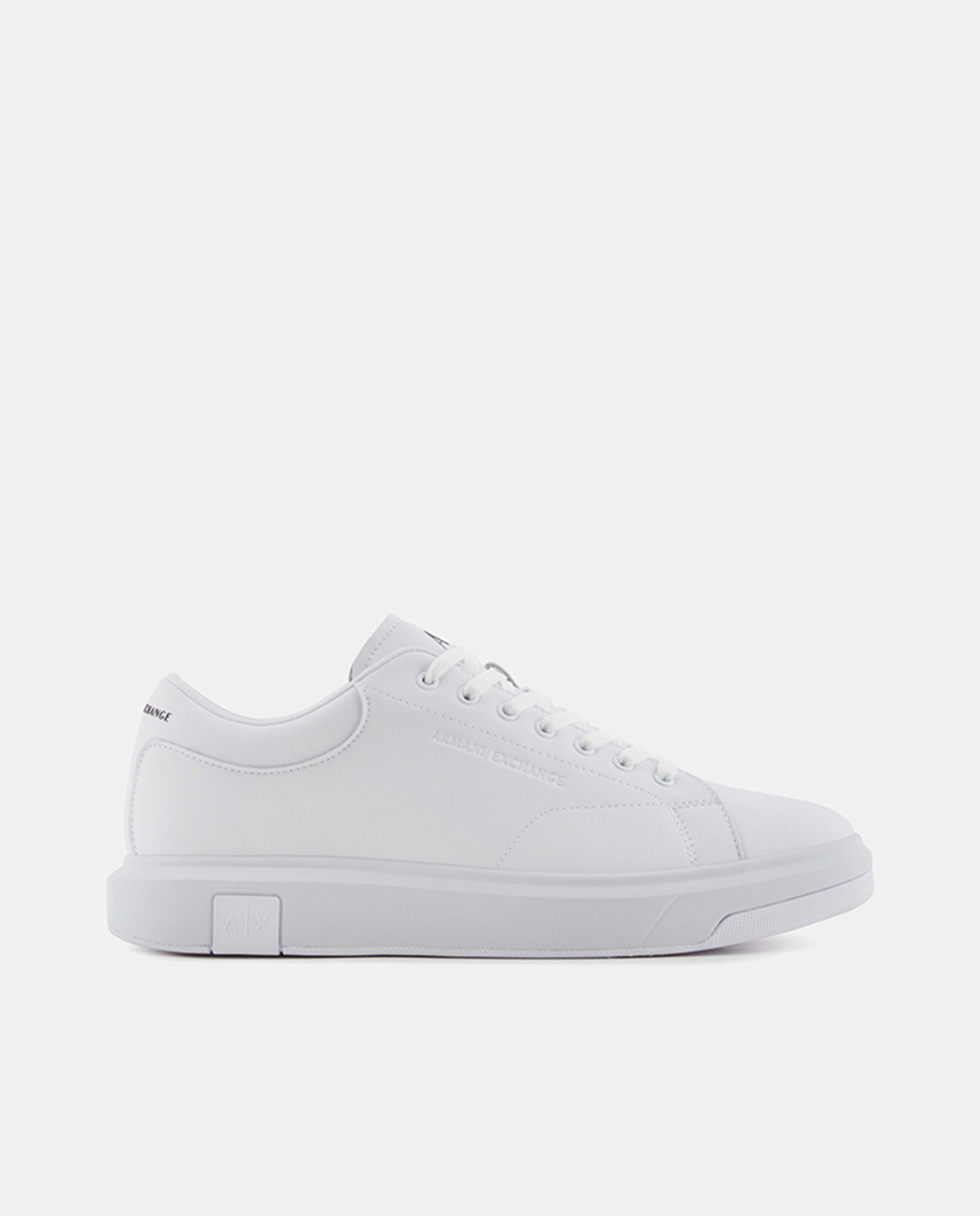 Sapatilhas Estilo Casual Lisas com Logótipo na Sola Branco-1