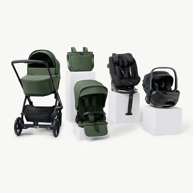 Imagen 0 de Pack Jané carrito Keep con 2 sillas de coche y accesorios verde y negro