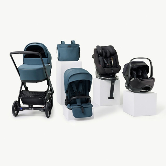 Imagen 0 de Pack Jané carrito Keep con 2 sillas de coche y accesorios azul y negro