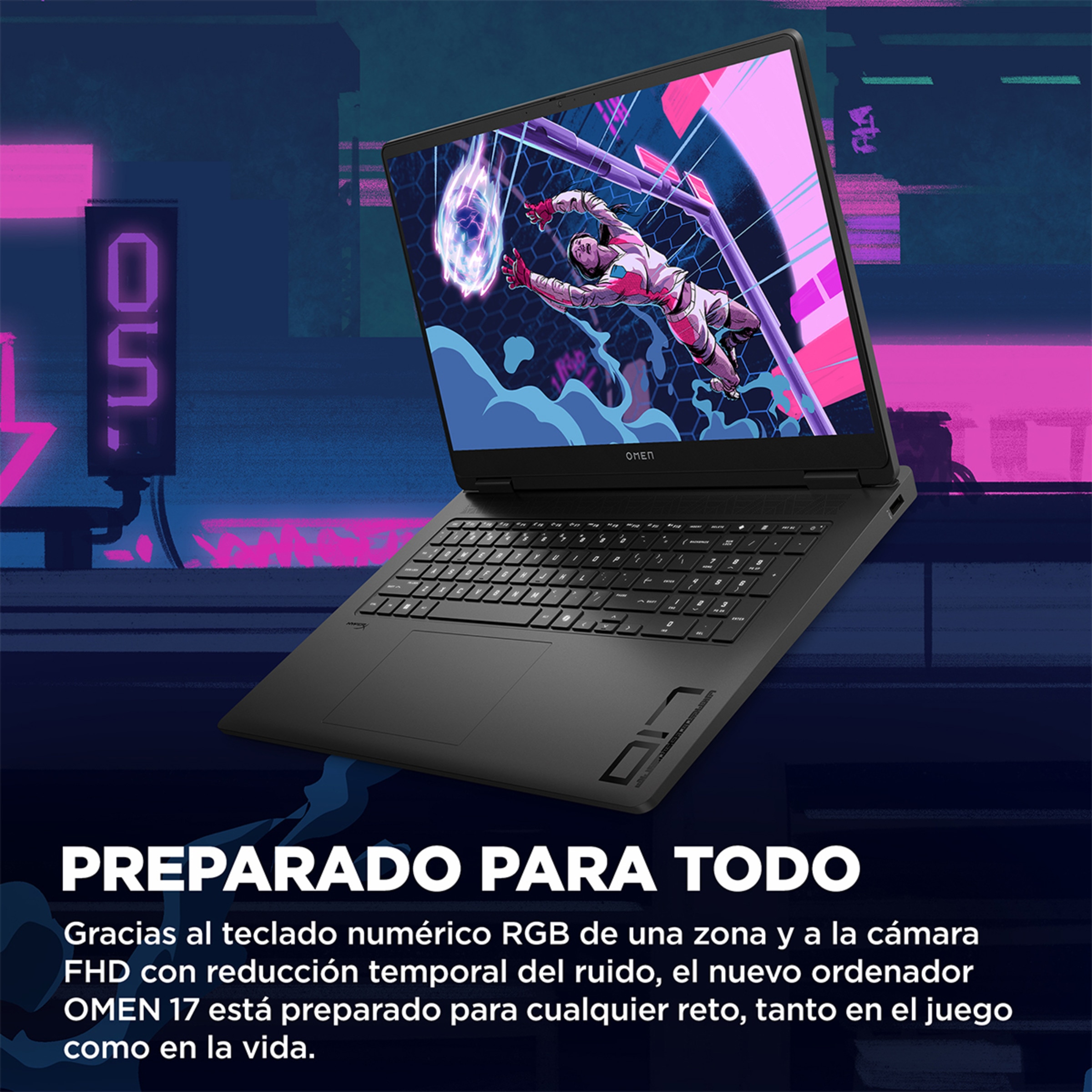 Portátil Gaming HP OMEN 17-db1005ns, Copilot+PC, Ryzen AI 7-350, 32GB, 1TB SSD, Nvidia GeForce RTX 5060 8GB, 17,3", W11 Negro-6