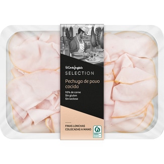 pechuga de pavo cocida finas lonchas colocadas a mano sin gluten y sin lactosa envase 150 g - El Corte Ingles Selection