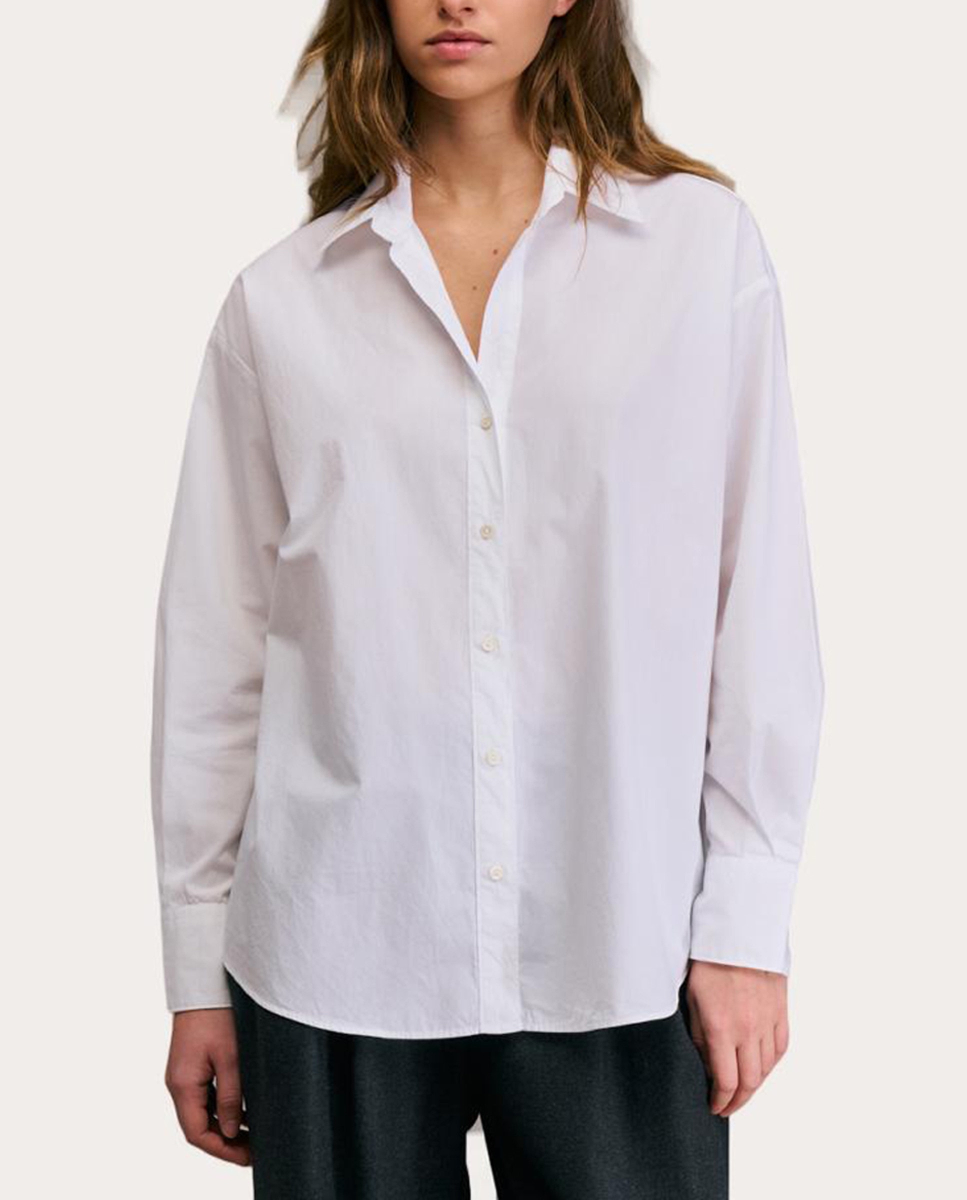 Camisa Cirilla de algodón Blanco-1