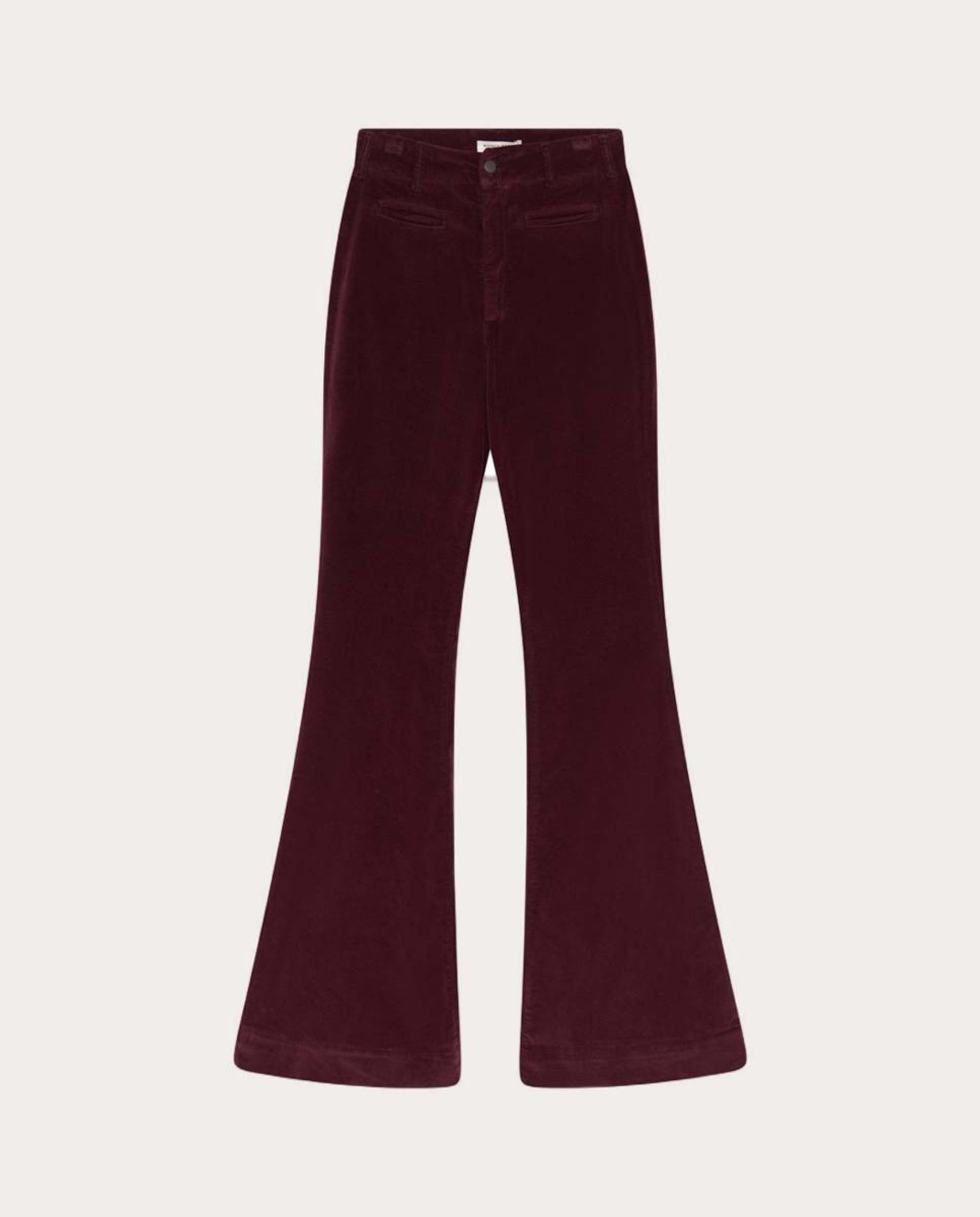 Pantalón flare Jerry de algodón Burdeos-1