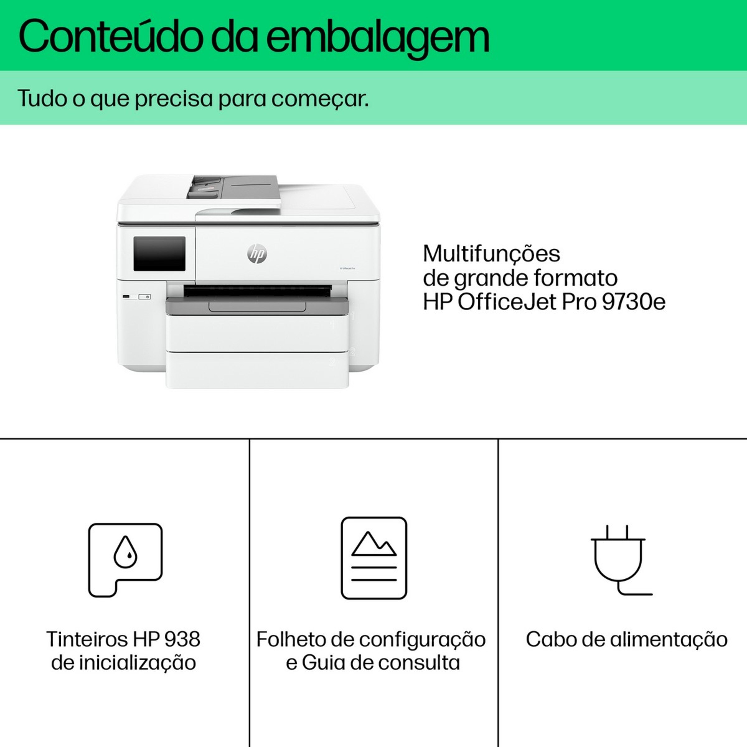 Impressora HP OfficeJet Pro 9730e Multifunções A3, fax digital, Wi-Fi Branco-11