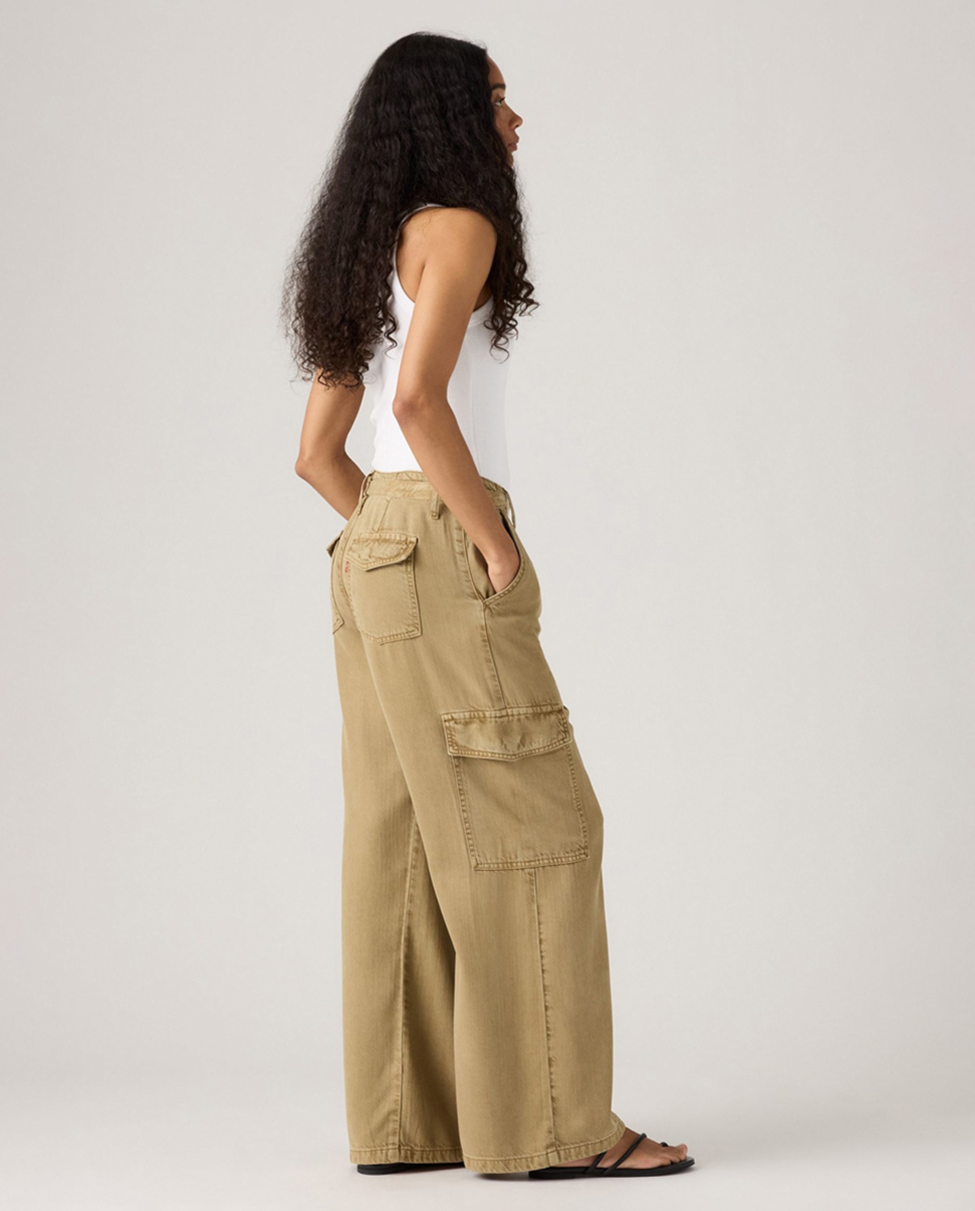 Calças Regular Baggy Dad Cargo™ Camel-4