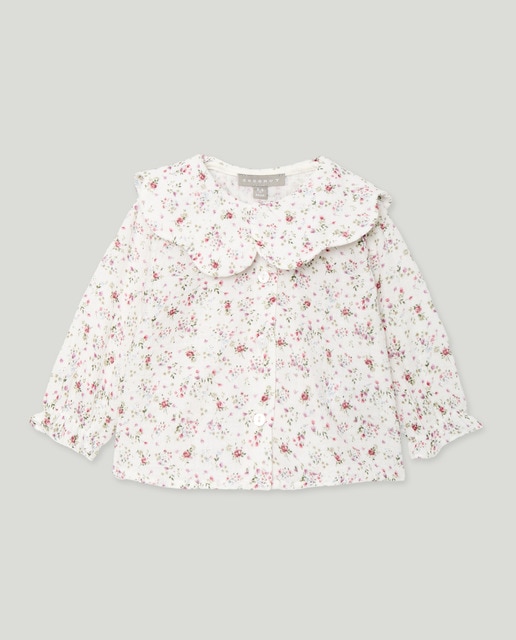 Imagem 0 de Blusa Estampada de Bebé com Gola de Pétala e Manga Comprida