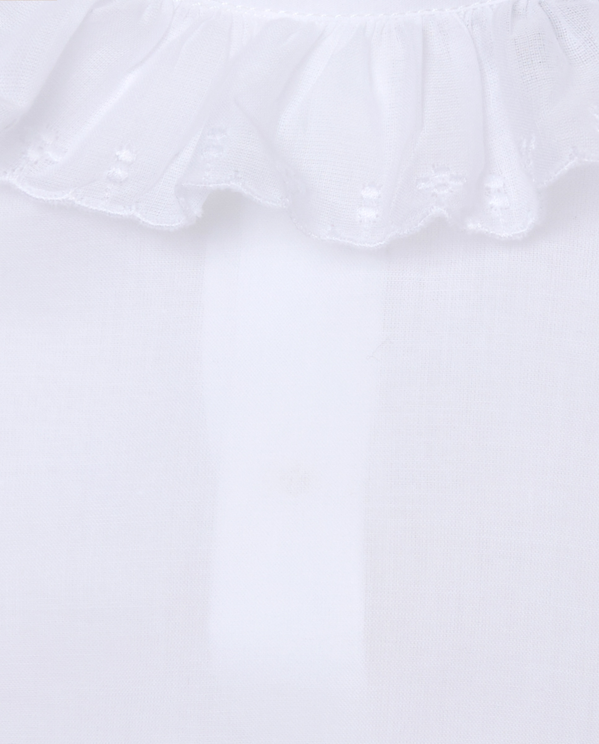 Camisa Básica de Bebé com Manga Comprida e Festão Branco-3